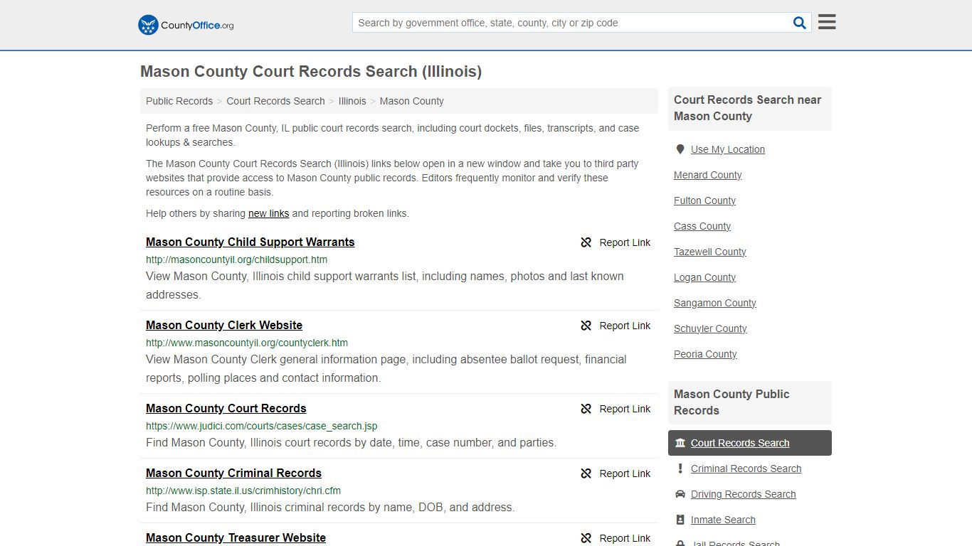 Mason County Court Records Search (Illinois) - County Office