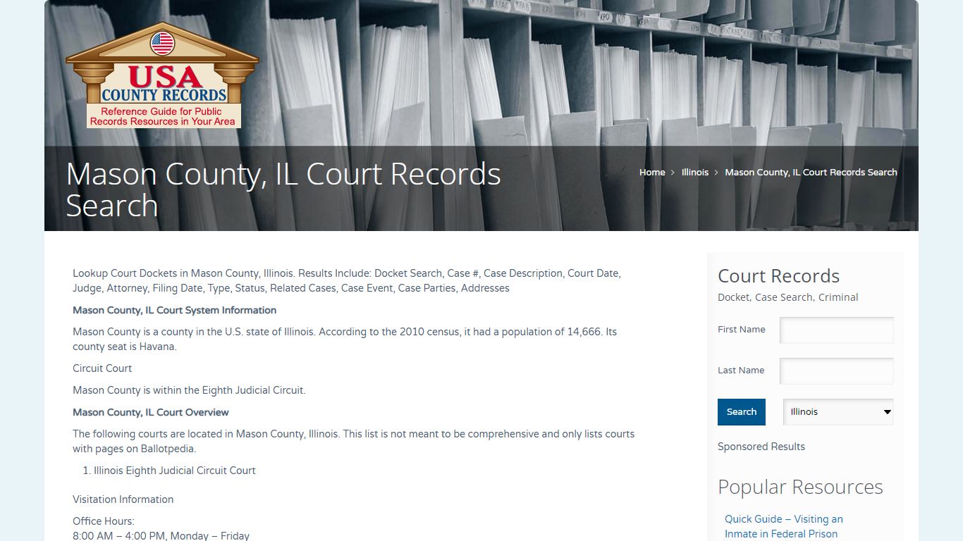 Mason County, IL Court Records Search | Name Search